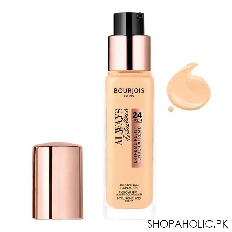 bourjois always fabulous 24h extreme resist full coverage foundation, 120 light ivory main image