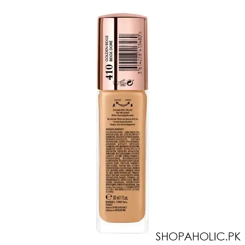 bourjois always fabulous 24h extreme resist full coverage foundation, 410 golden beige image3