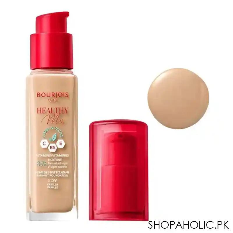 bourjois healthy mix clean & vegan foundation, 52w, vanilla, 30ml main image