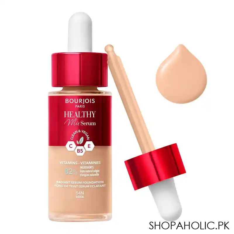 Bourjois Healthy Mix Clean & Vegan Radiant Serum Foundation, Vitamins 82%, 54N Beige, 30ml - Main Image