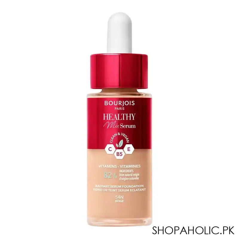 Bourjois Healthy Mix Clean & Vegan Radiant Serum Foundation, Vitamins 82%, 54N Beige, 30ml - Image 3