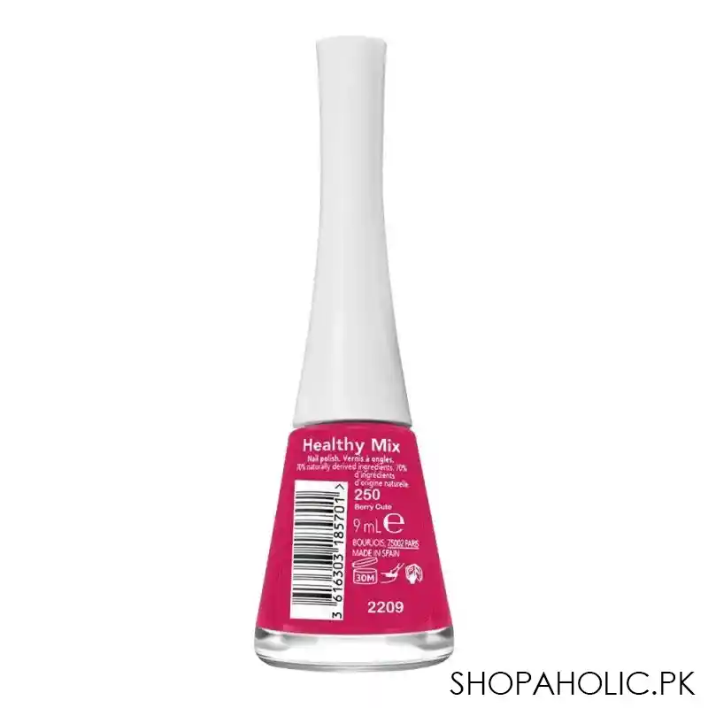 bourjois healthy mix nail polish, 250, berry cute, 9ml image2