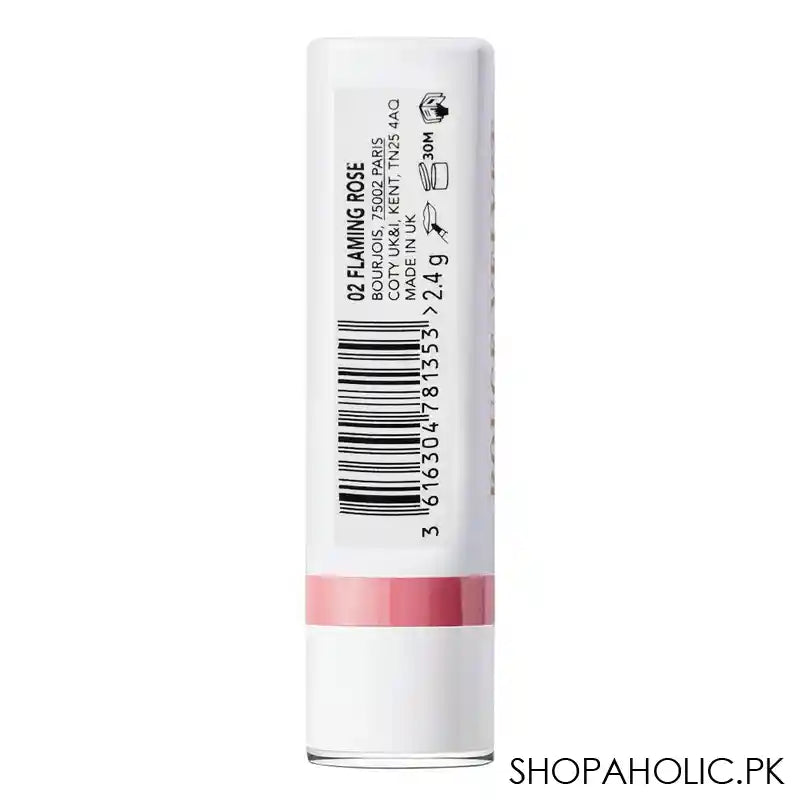 Bourjois Rouge Velvet French Riviera Lipstick, 2.4g, 02 Flaming Rose - Image 2