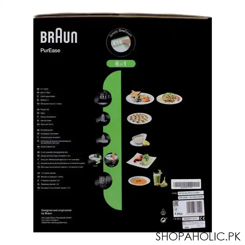 braun 6 in 1 purease food processor, fp 3131 image5