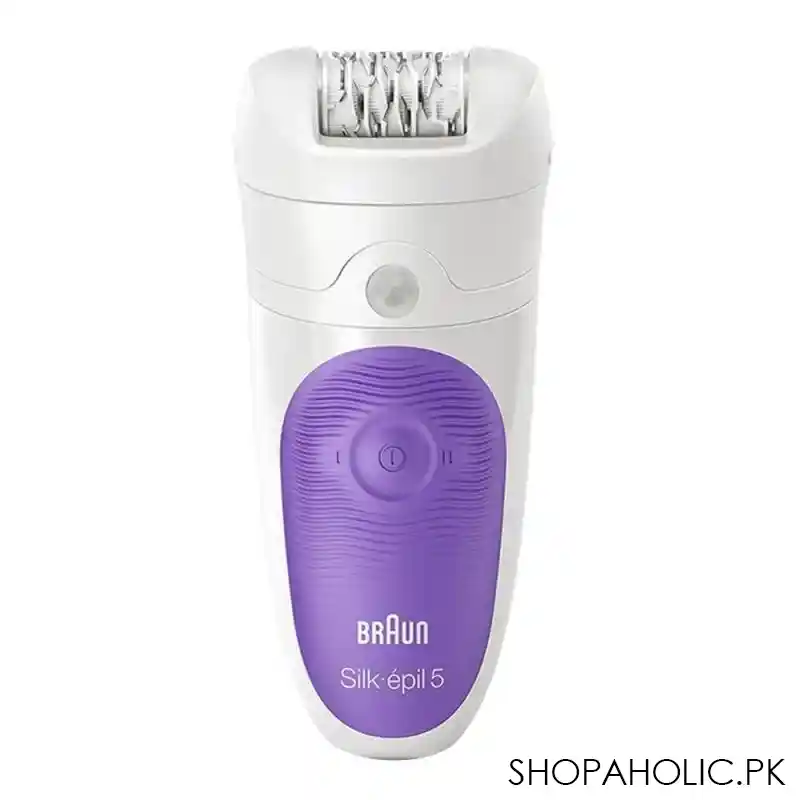 braun silk epil 5, legs & body epilator, wet & dry, white/purple, 5541 main image