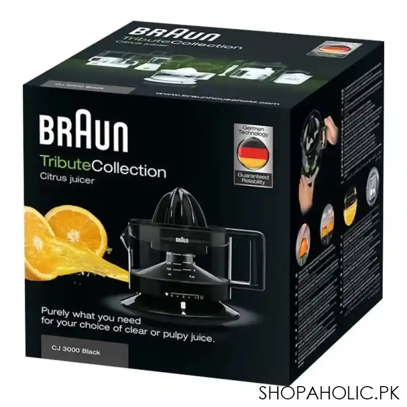 braun tribute collection citrus juicer, black, cj 3000bk image2