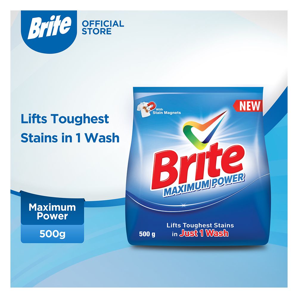 Brite Maximum Power Detergent Powder 500g - Main Image