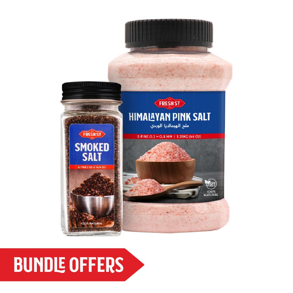 Fresh Street Himalayan Pink Salt 1.25kg + X-Fine Smoked Salt 125g, Bundle Offer - Main Image