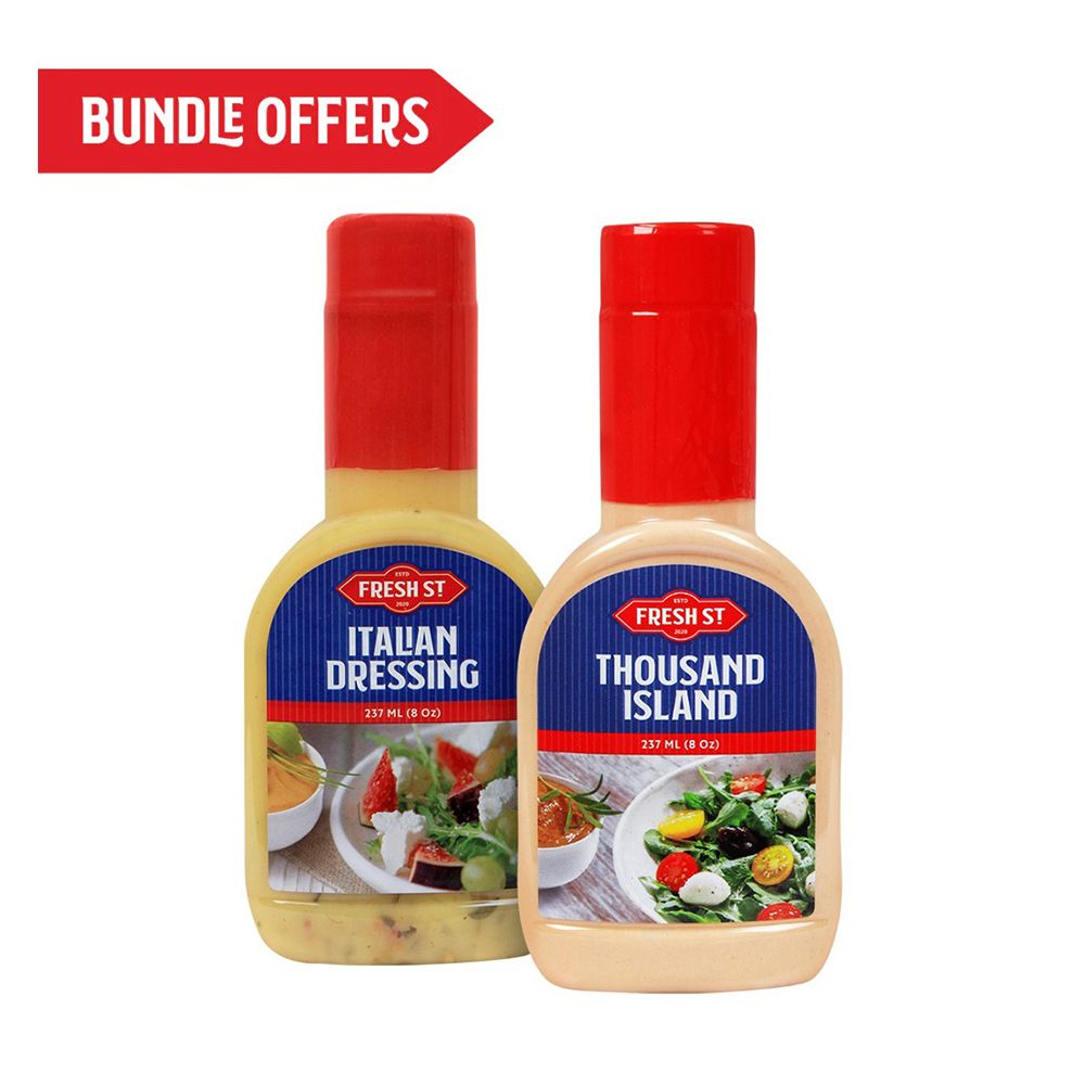 Fresh Street Italian Dressing + Thousand Island, 237ml Each, Salad Dressing Bundle Offer - Main Image