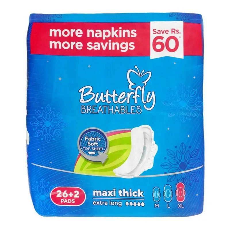 butterfly breathables maxi thick extra large, value pack, 26+2 pack main image