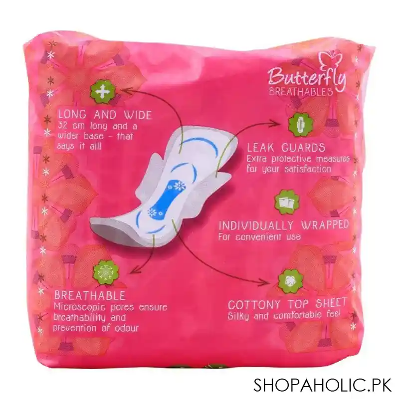 butterfly breathables maxi thick pads, extra long, 8 pack image3