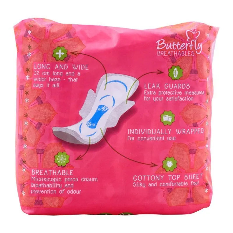 butterfly breathables maxi thick pads, extra long, 8 pack image3