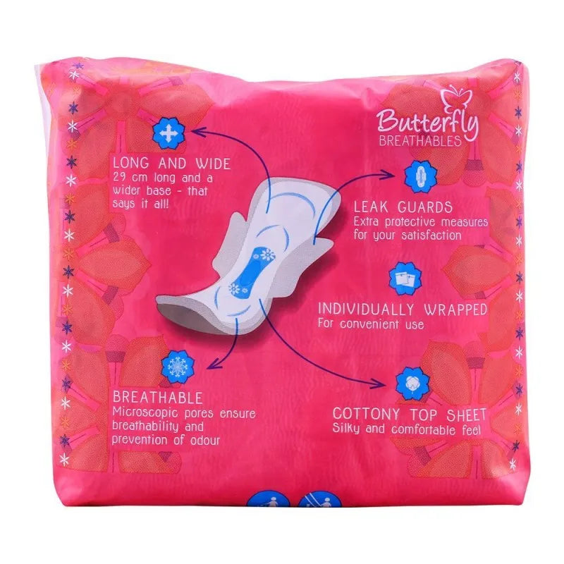 butterfly breathables maxi thick pads, long, 9 pack image3