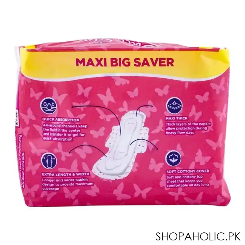 butterfly long maxi thick sanitary napkins, long, 5 pads, maxi big saver image3