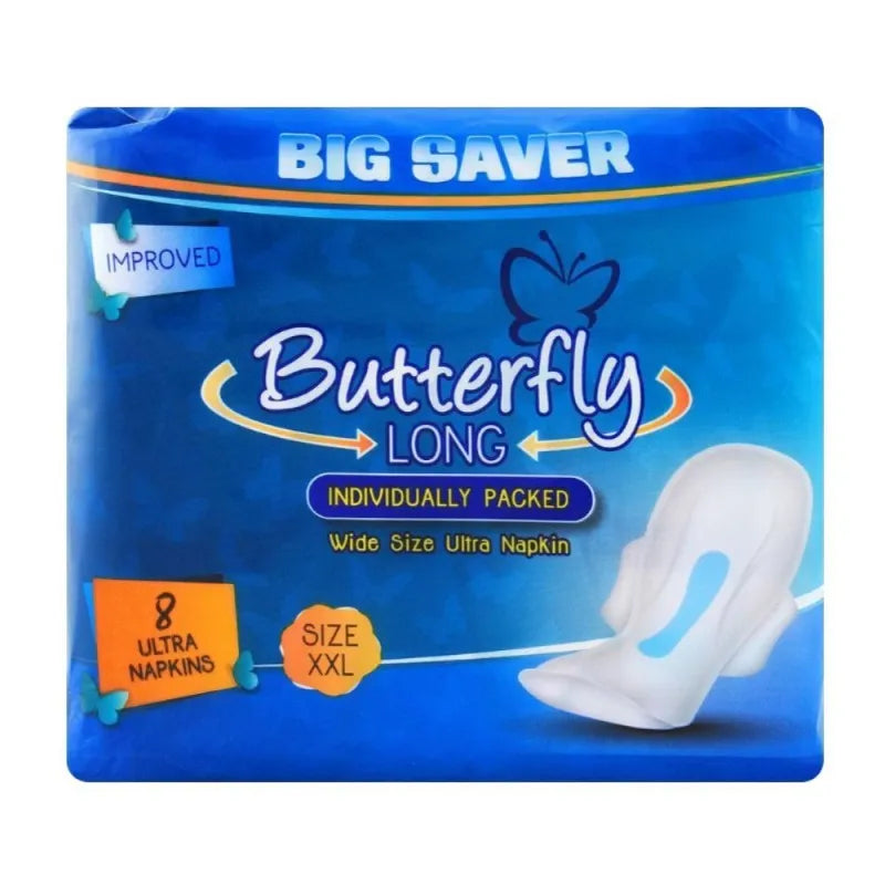 butterfly long wide size ultra napkins, xxl, 8 pack image2