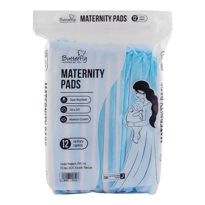 butterfly maternity pads sanitary napkins, 12 pack main image