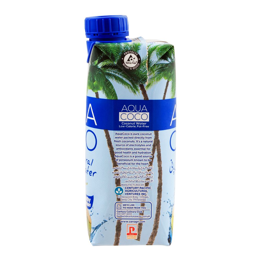 Aqua Coco 100% Natural Coconut Water, 330ml - Image 3