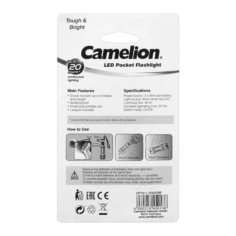 camelion led pocket flash light, hp7011 3r03pbp image2