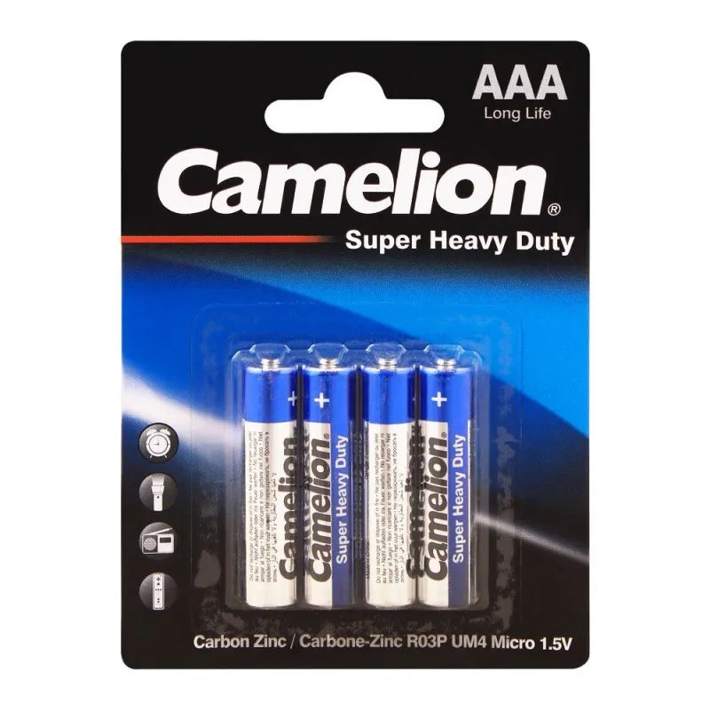 camelion super heavy duty long life aaa battery, 4 pack, r03p bp4b main image