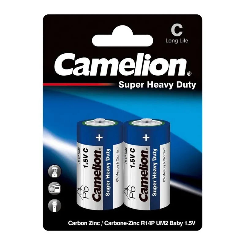 camelion super heavy duty long life c battery, 2 pack, r14p bp2b main image