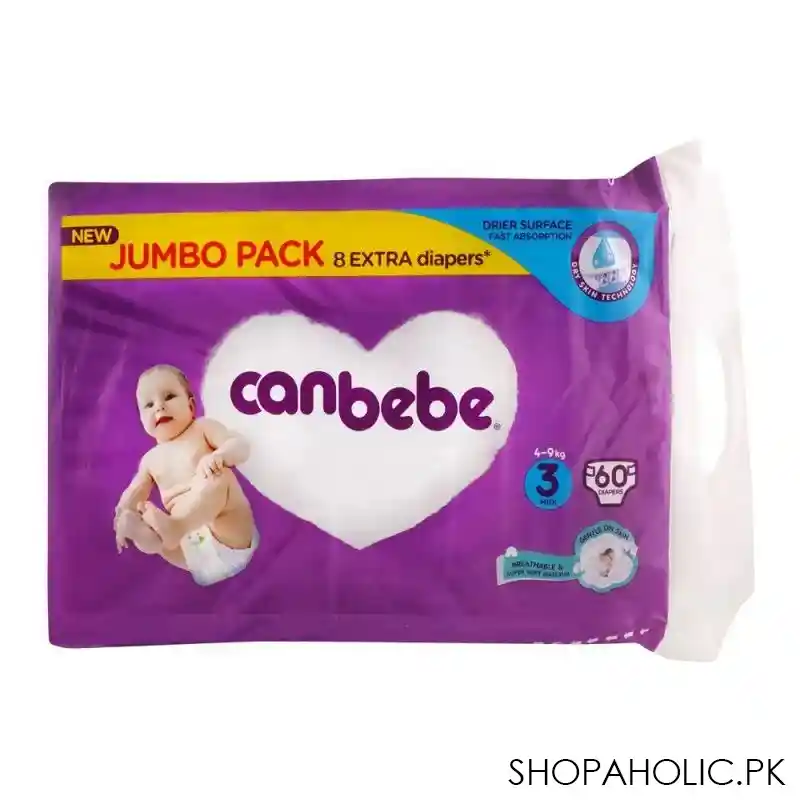 canbebe baby diapers jumbo midi, no. 03, 14 9 kg, 60 pack image2