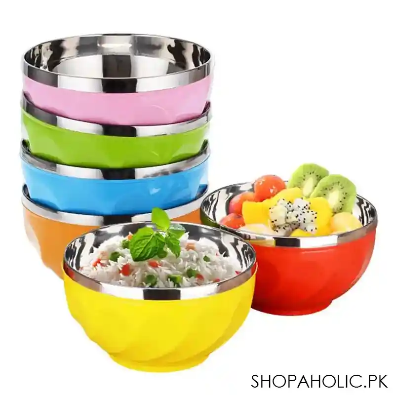 candy color stainless steel bowl image2