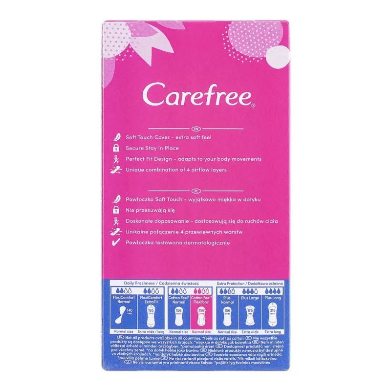 carefree cotton feel flexiform perfume free pantyliner, 30 pack image2