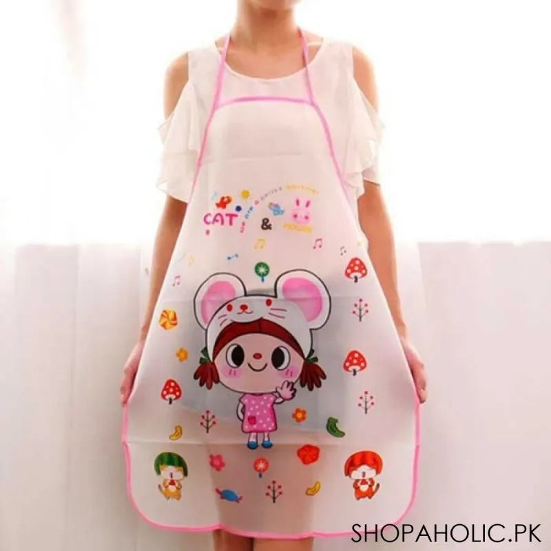 cartoon design waterproof apron (random design) (size medium) image3