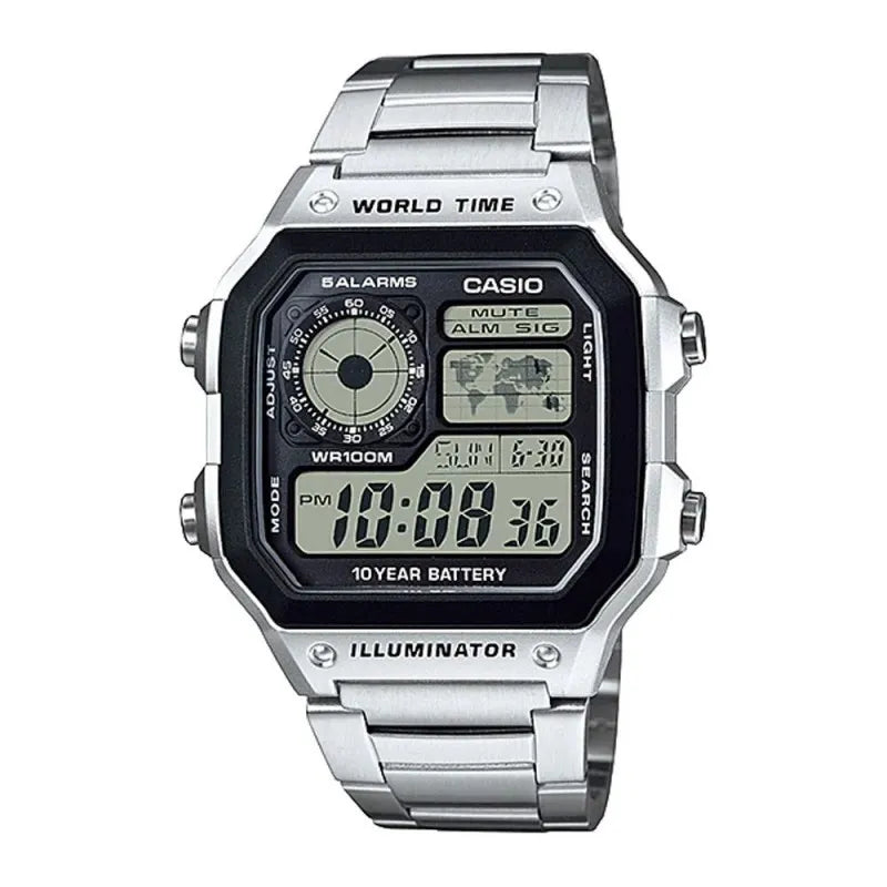 casio youth illuminator digital world time watch for men, ae 1200whd 1avdf main image