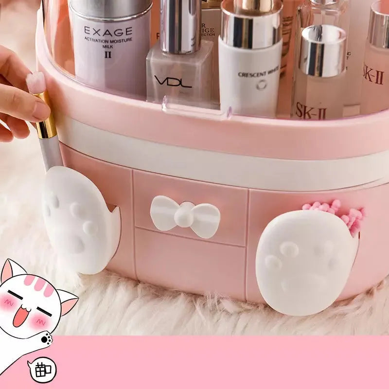 cat shape transparent makeup organizer image4