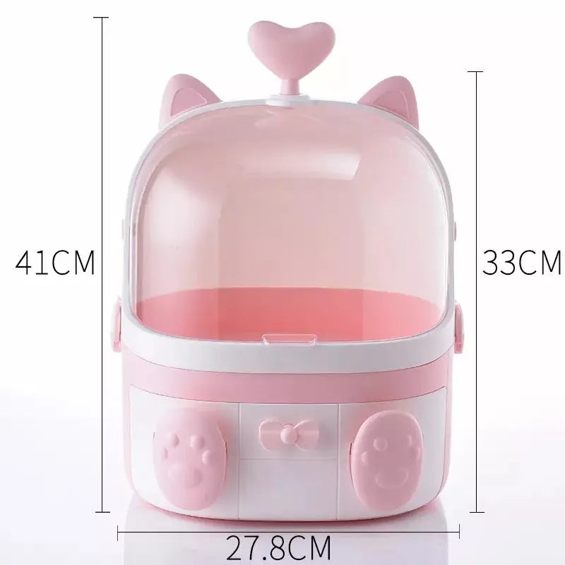 cat shape transparent makeup organizer image5