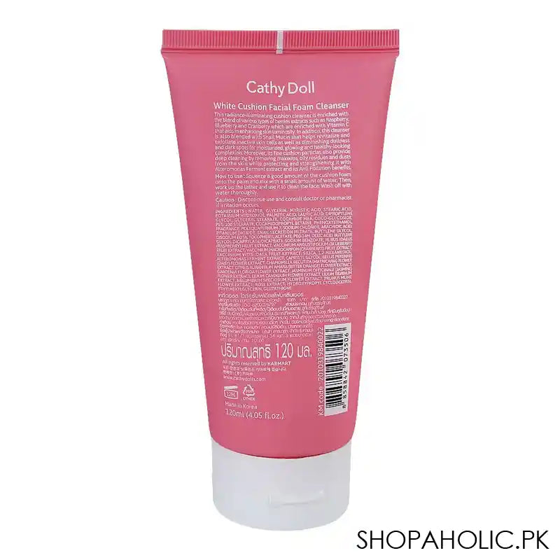 Cathy Doll White Cushion Facial Cleanser, Skin Brightening & Dark Spots Reducing Formula, 120ml - Image 2