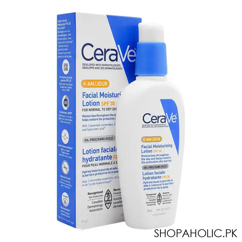 CeraVe AM/Jour Oil-Free Facial Moisturizing Lotion With SPF-30, 89ml - Main Image