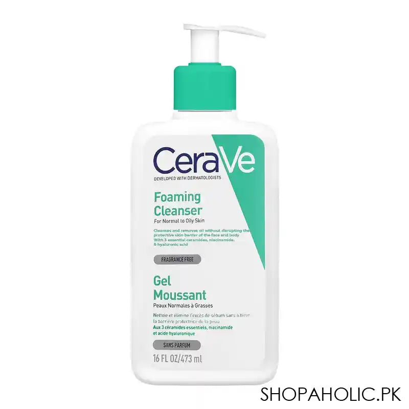 CeraVe Foaming Facial Cleanser, Normal To Oily Skin, 473ml - Main Image