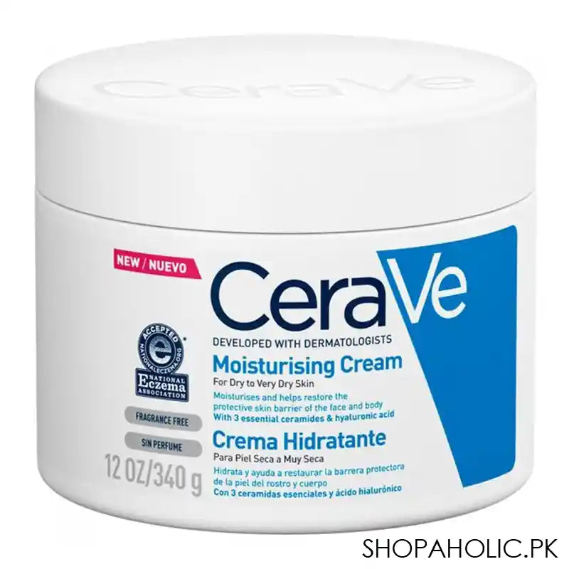 CeraVe Fragrance Free Moisturising Cream, Dry To Very Dry Skin, 340g - Main Image