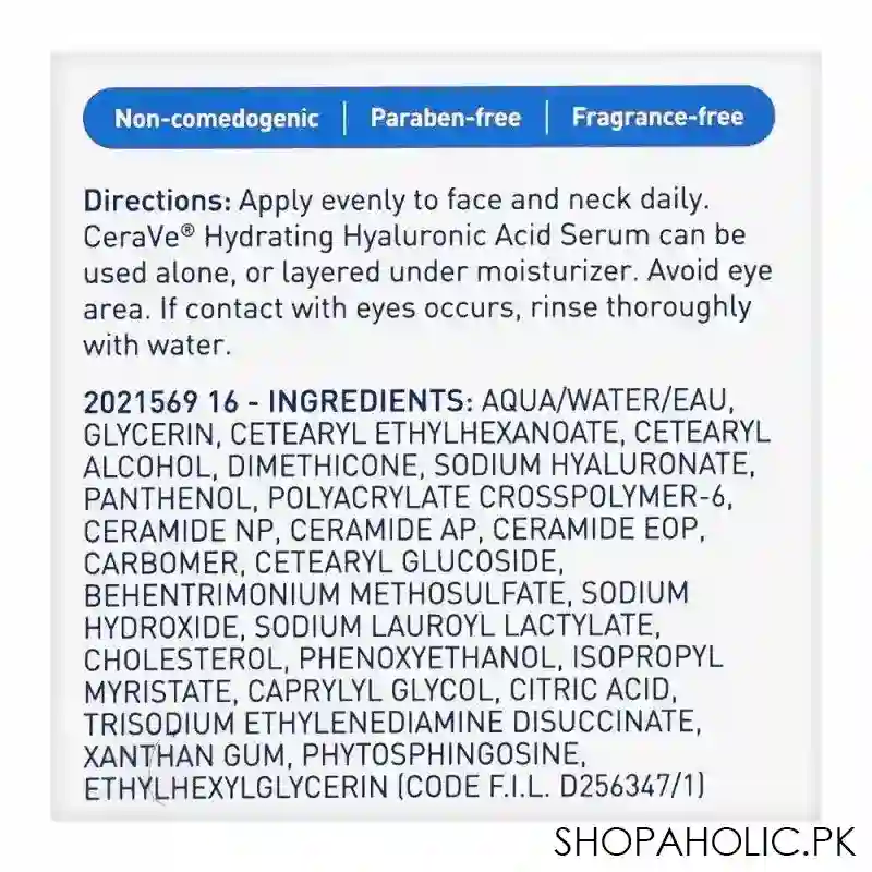 cerave hydrating hyaluronic acid serum for softer skin, 30ml image4