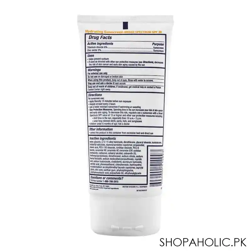 cerave hydrating sunscreen broad spectrum, spf 30, body, 150ml image2