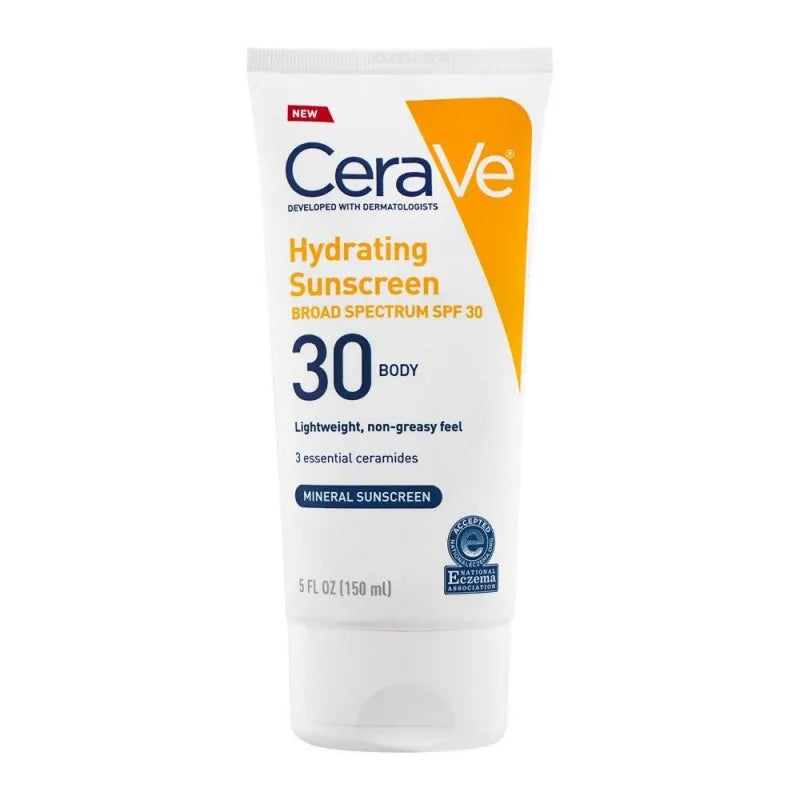 cerave hydrating sunscreen broad spectrum, spf 30, body, 150ml main image