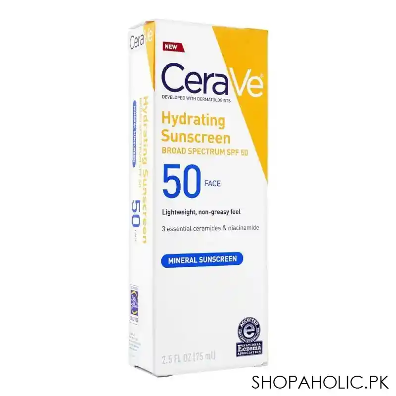 cerave hydrating sunscreen, broad spectrum, spf 50, 75ml image2