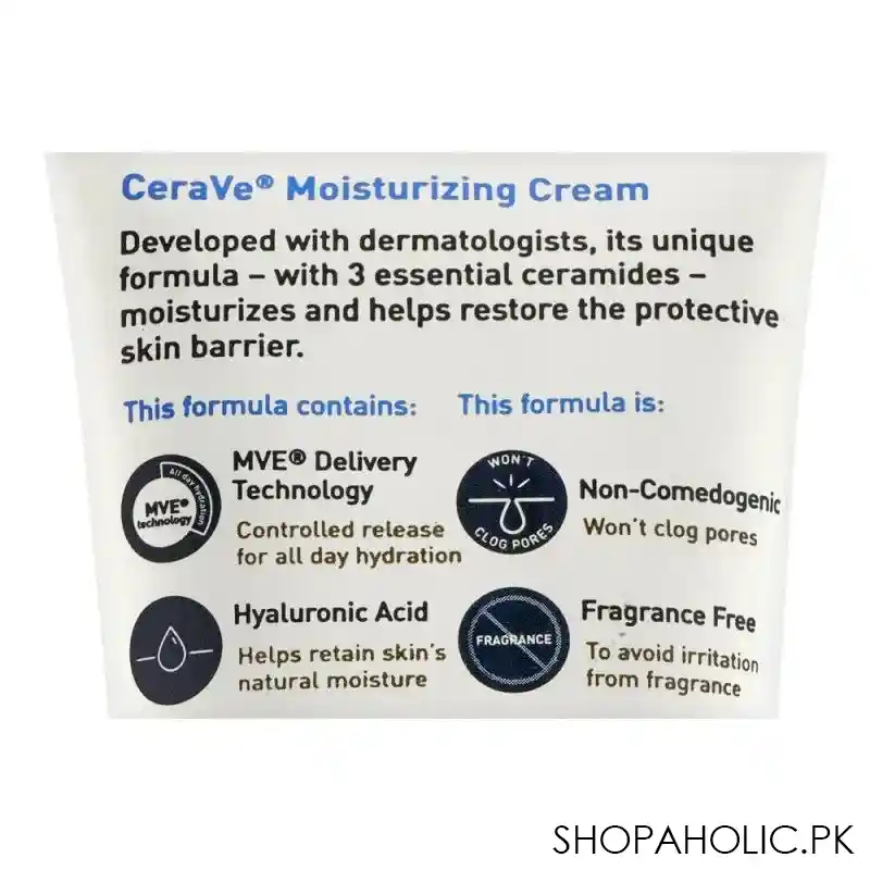 cerave moisturising cream, for normal to dry skin, rich texture, 236ml image3