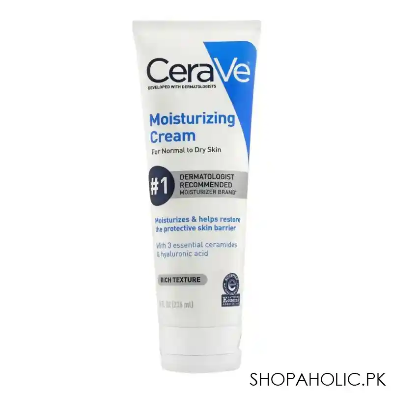 cerave moisturising cream, for normal to dry skin, rich texture, 236ml main image