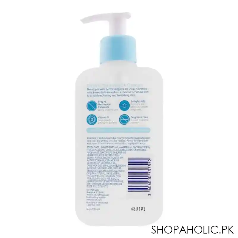 cerave renewing sa cleanser normal skin, for normal skin, 237ml image2