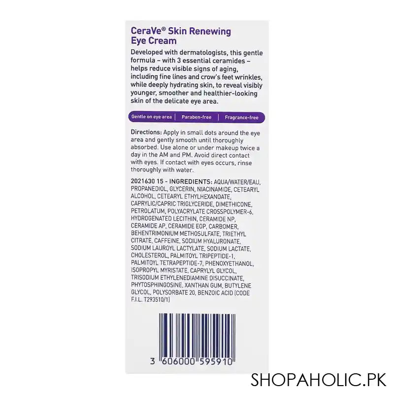 CeraVe Skin Renewing Eye Cream, 14.2g - Image 3