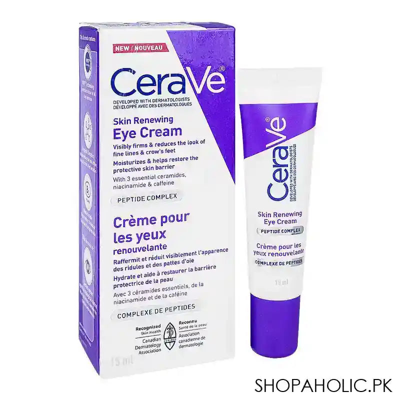 CeraVe Skin Renewing Eye Cream With Niacinamide and Caffeine, 15ml - Main Image