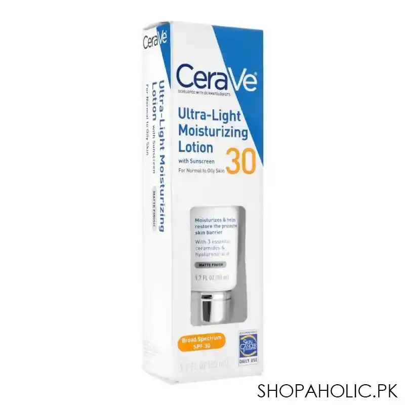 cerave ultra light moisturizing sunscreen spf30 lotion, 50ml image2