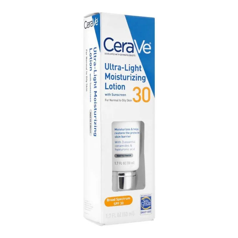 cerave ultra light moisturizing sunscreen spf30 lotion, 50ml image2