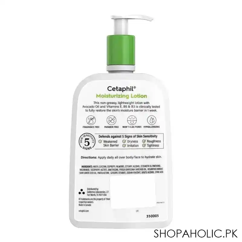 cetaphil moisturizing lotion, dry to normal & sensitive skin, 591ml image2