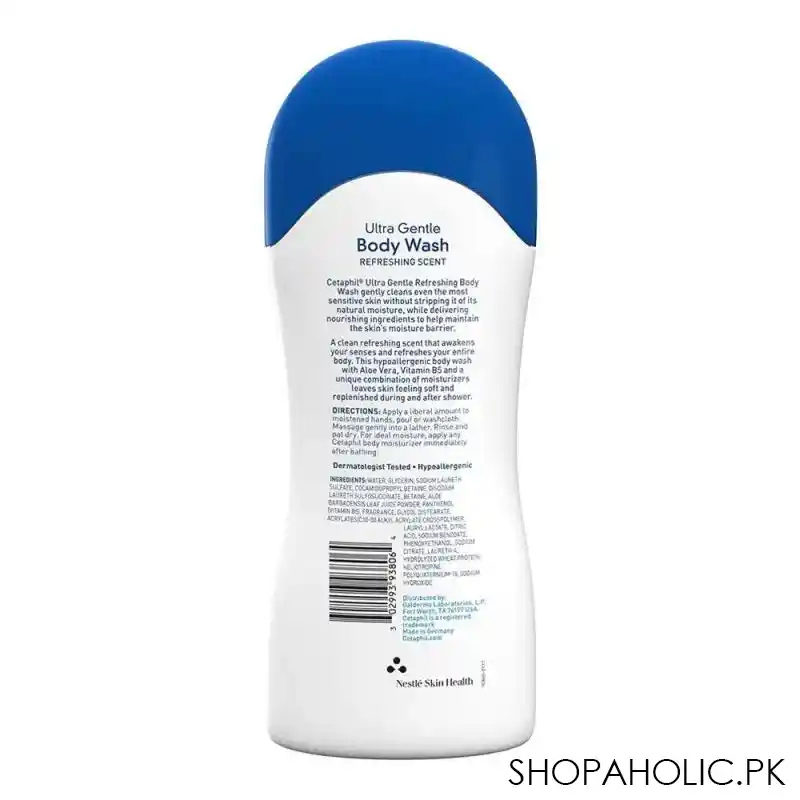 cetaphil ultra gentle refreshing scent body wash, sensitive & dry skin, 500ml image2