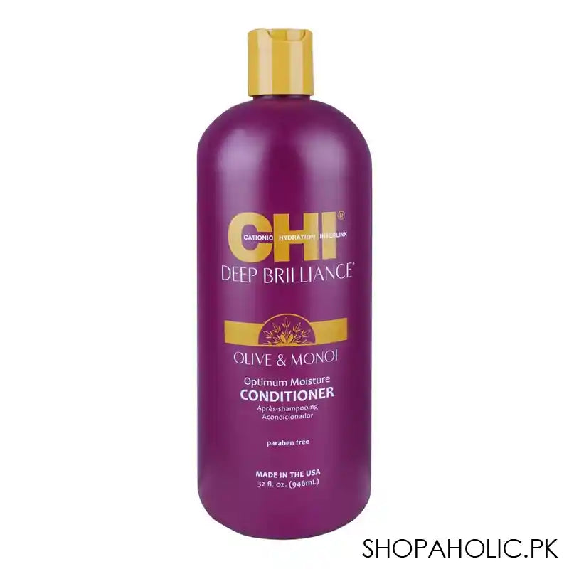 CHI Deep Brilliance Optimum Moisture Conditioner, Paraben Free, Olive & Monoi, 946ml - Main Image