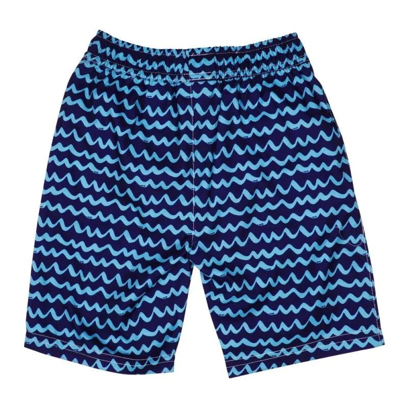 children's clothing boys shorts, dark blue with wavy design, v b469 image2